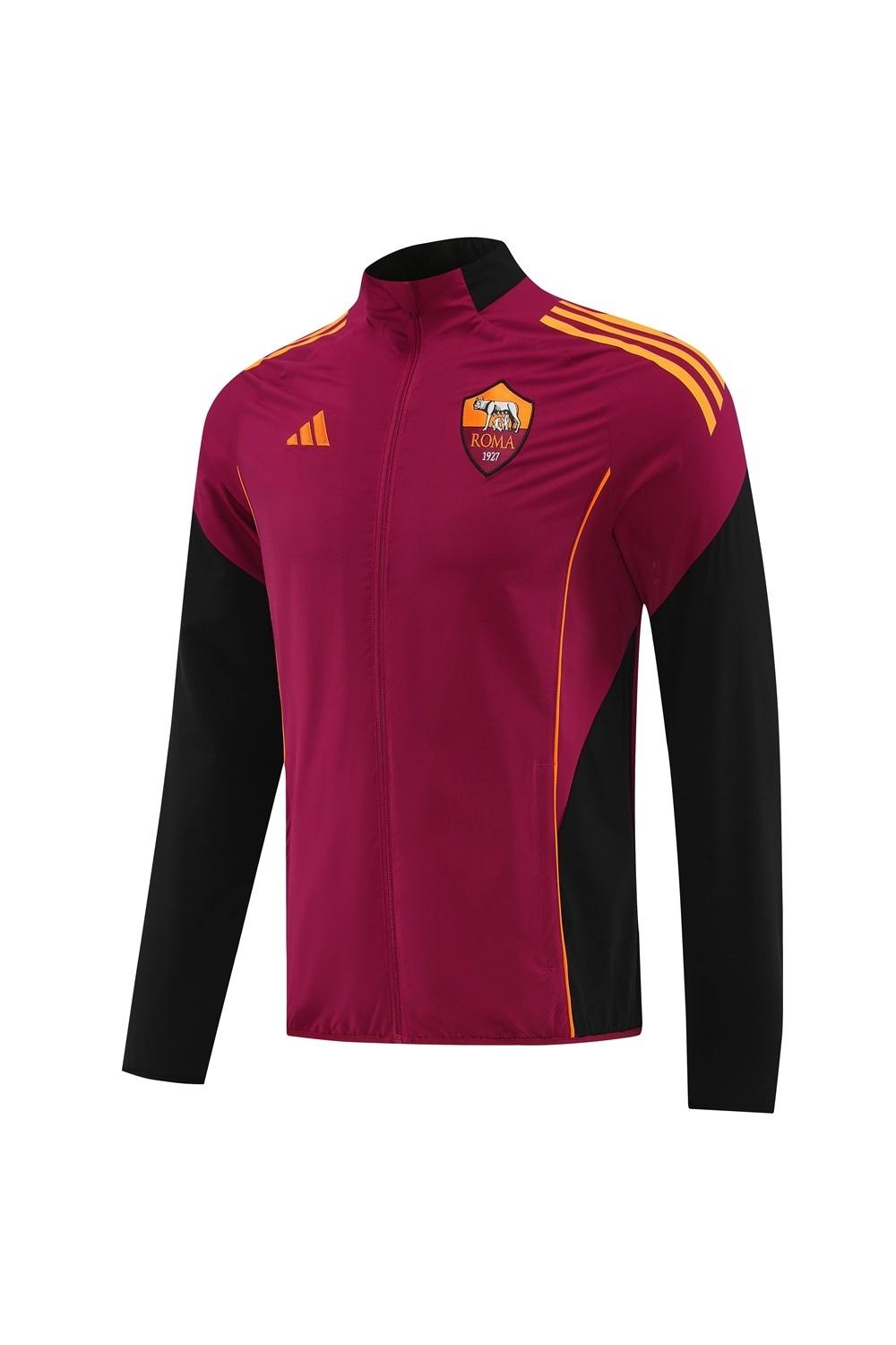 25/26 AS Roma مارون S-3XL كسترة نصف سحاب + بنطلون طويل + بنطلون طويل