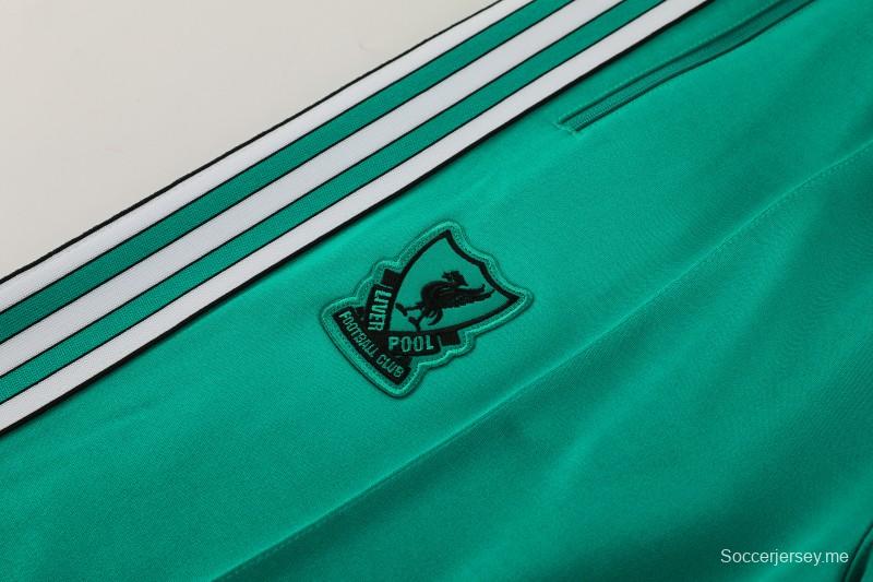 25/26 ليفربول جاكيت أخضر بسحاب كامل + بنطلون طويل + جاكيت أخضر بسحاب كامل