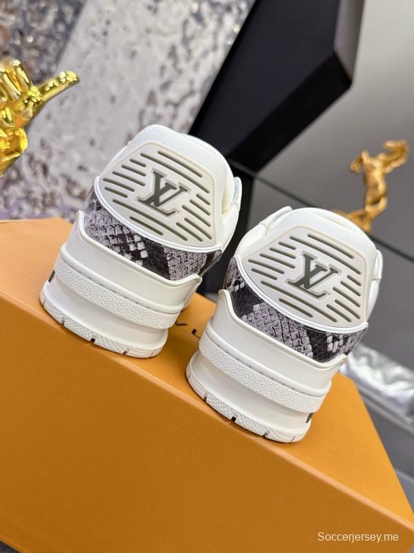 لويس فويتون LV حذاء رياضي LV Trainer Maxi سنيكرز بنقشة النعام بالرأس - AS00400