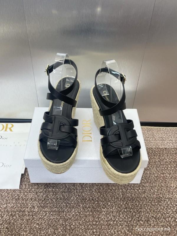 حذاء ديور D-Club D-Club جيلي ملون مجوف بحزام متقاطع ذو كعب عالٍ نسائي - KFY00290