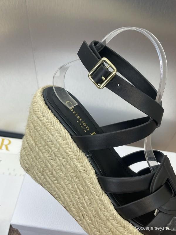 حذاء ديور D-Club D-Club جيلي ملون مجوف بحزام متقاطع ذو كعب عالٍ نسائي - KFY00290