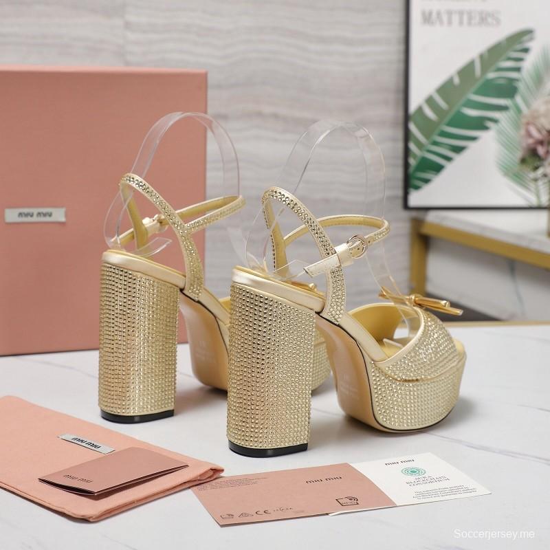 صندل بلينج بلينج سواروفسكي بكعب 11.5 سم من ميو ميوبيو - KFY00340