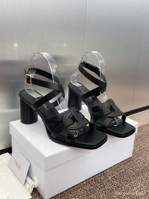 حذاء ديور D-Club D-Club جيلي ملون مجوف بحزام متقاطع ذو كعب عالٍ نسائي - KFY00290