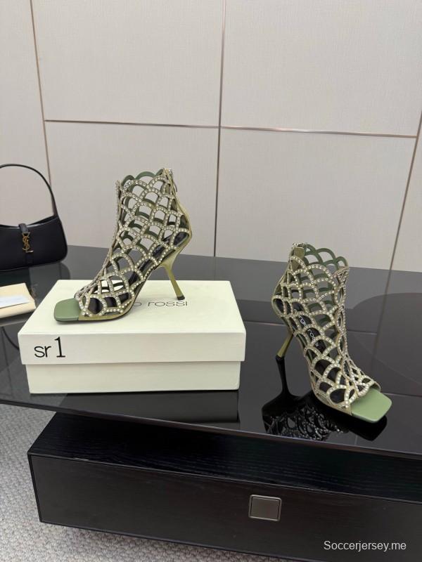 صندل سيرجيو روسي صندل حورية البحر 2025 من مجموعة SS صندل بكعب عالٍ أنيق بشبكة صيد السمك - KFY00470