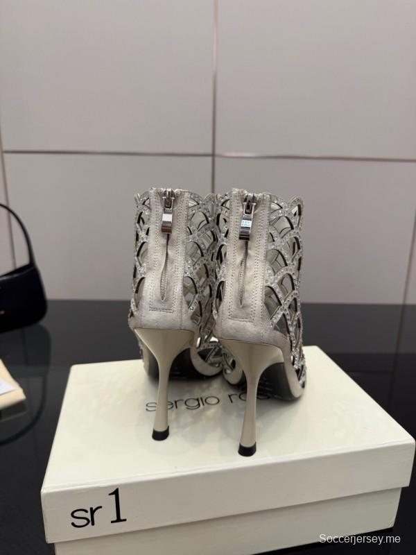 صندل سيرجيو روسي صندل حورية البحر 2025 من مجموعة SS صندل بكعب عالٍ أنيق بشبكة صيد السمك - KFY00470