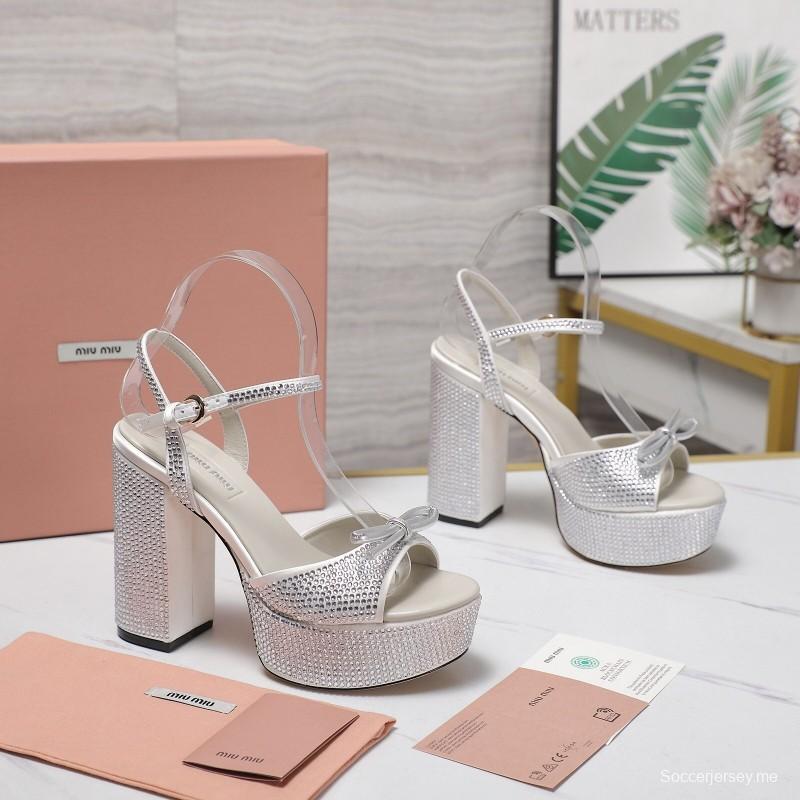 صندل بلينج بلينج سواروفسكي بكعب 11.5 سم من ميو ميوبيو - KFY00340