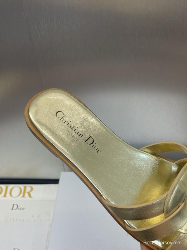 صندل ديور D-Club D-Club جيلي ملون مجوف بحزام متقاطع للنساء - KFY00280