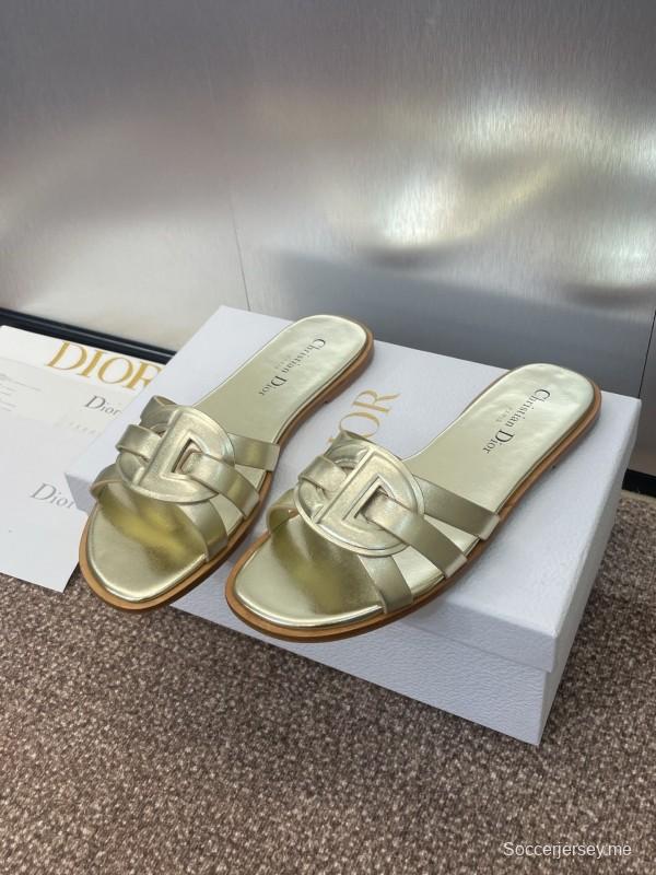 صندل ديور D-Club D-Club جيلي ملون مجوف بحزام متقاطع للنساء - KFY00280