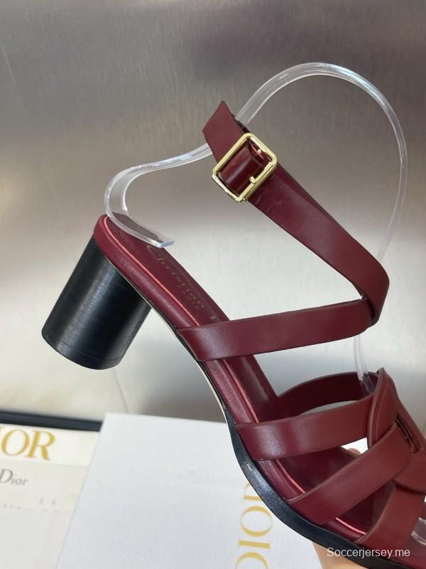 حذاء ديور D-Club D-Club جيلي ملون مجوف بحزام متقاطع ذو كعب متوسط للنساء - KFY00290