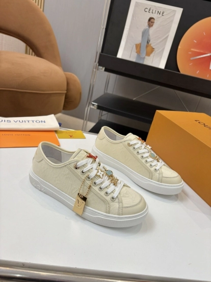 حذاء تزلج رياضي من سلسلة لويس فويتون لاجون بنعل سميك بنقشة الدنيم - AS00300