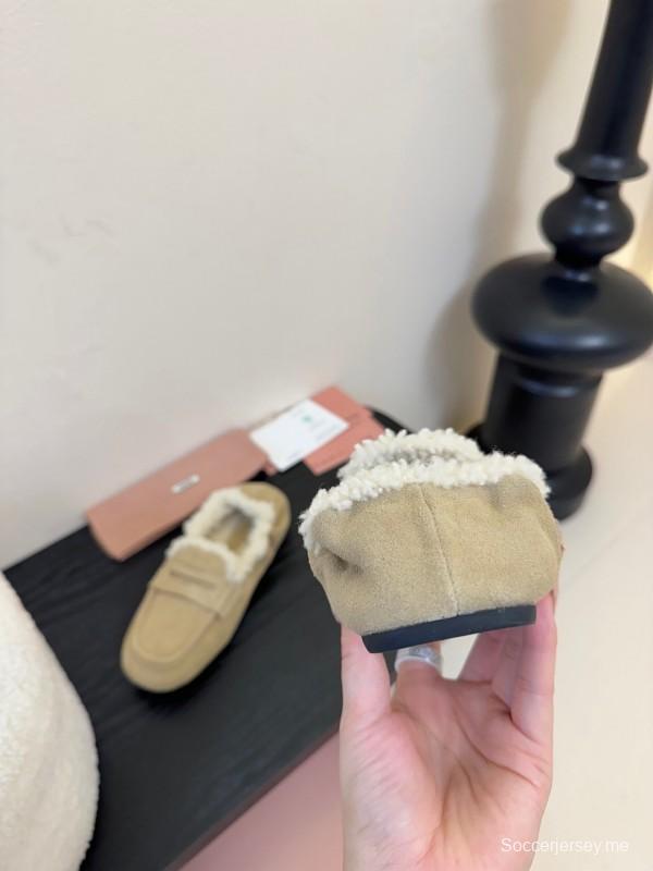 حذاء قطني من الصوف بنعل سميك بنمط بريطاني جديد من الصوف - KFY00320