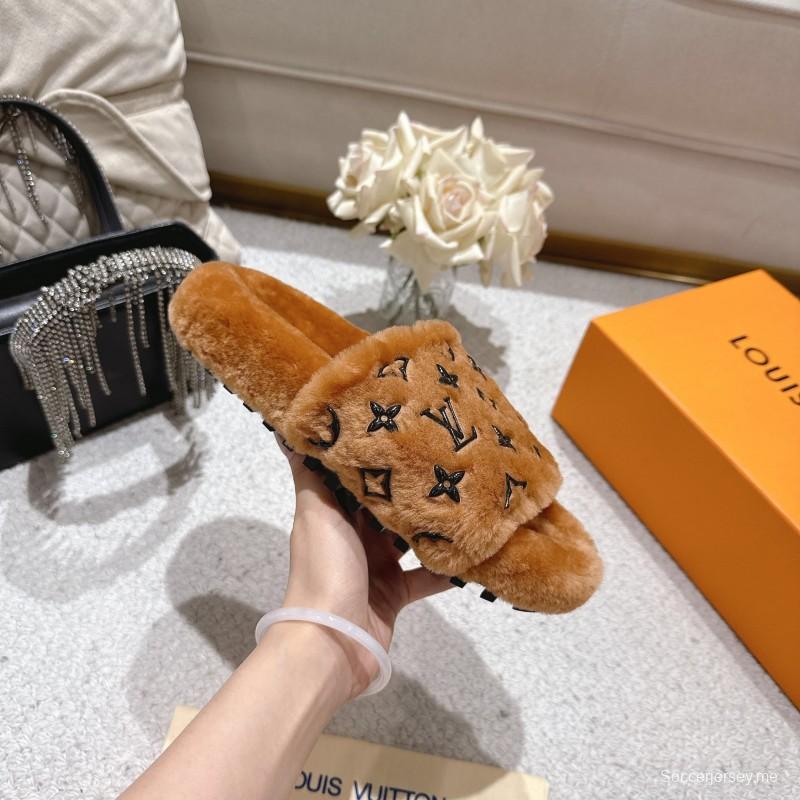 Lv 2025/ss شباشب صوف مريحة منزلية مريحة من الصوف - LY00240