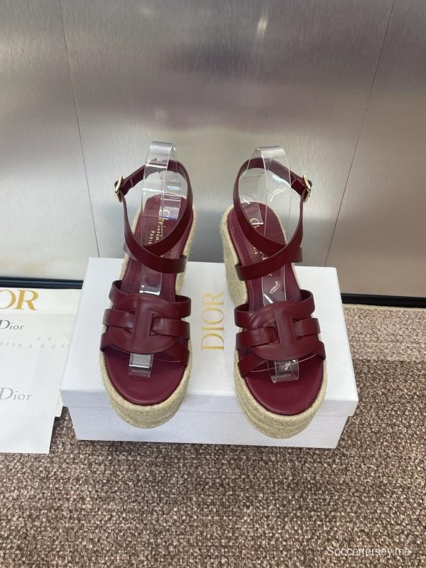 حذاء ديور D-Club D-Club جيلي ملون مجوف بحزام متقاطع ذو كعب عالٍ نسائي - KFY00290