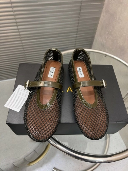 ALAIA 2025/SS صندل شبكي مسطح بلون جديد - KFY00270