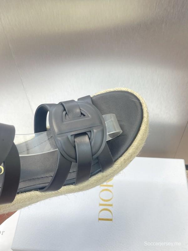 حذاء ديور D-Club D-Club جيلي ملون مجوف بحزام متقاطع ذو كعب عالٍ نسائي - KFY00290