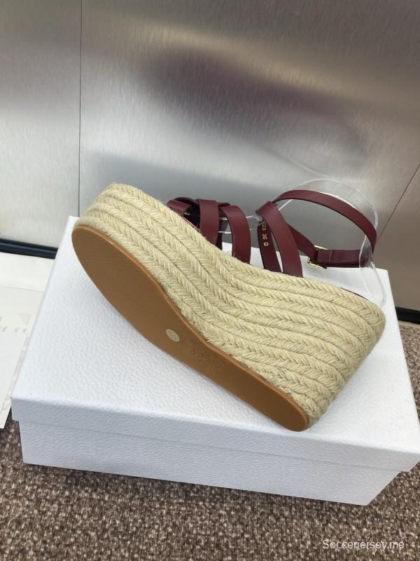 حذاء ديور D-Club D-Club جيلي ملون مجوف بحزام متقاطع ذو كعب عالٍ نسائي - KFY00290