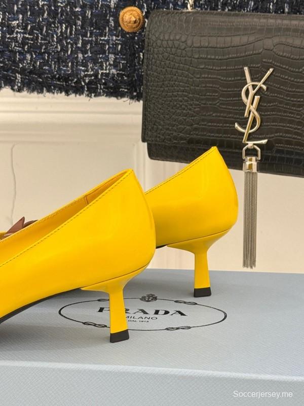 برادا 2025 برادا 2025 حذاء فردي بكعب مدبب من الأمام بكعب واحد - KFY00310