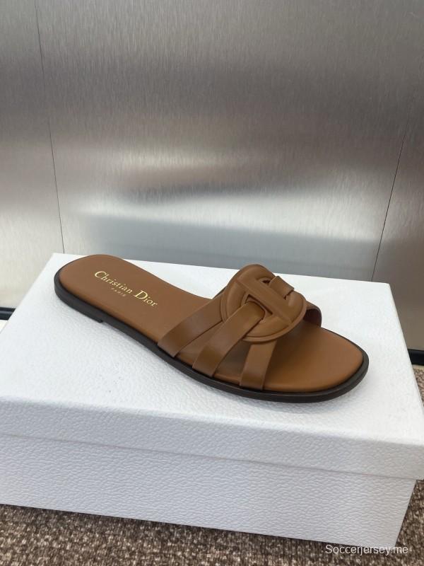 صندل ديور D-Club D-Club جيلي ملون مجوف بحزام متقاطع للنساء - KFY00280