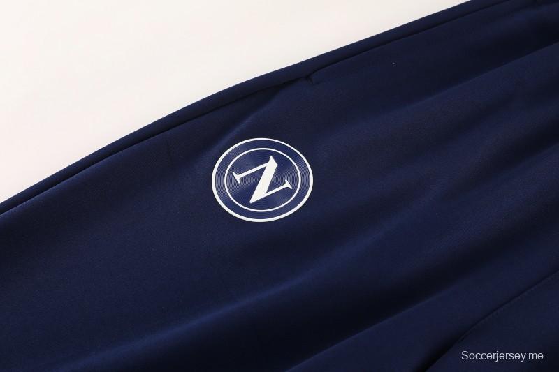 25/26 نابولي أزرق/أسود أزرق/أسود سترة بسحاب كامل + بنطلون طويل