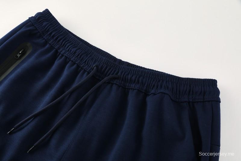 25/26 برشلونة 01 هودي أزرق ملكي بسترة زرقاء كاملة بسحاب + بنطال طويل