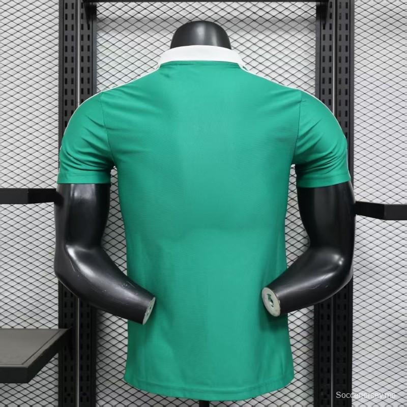نسخة اللاعب 2026 قميص منتخب المكسيك 2026 ريترو أرض الوطن أخضر بياقة بيضاء