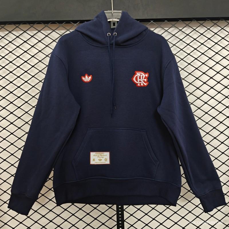 25/26 فلامنجو فلامنجو هودي بشعار مطرز قديم 9 ألوان