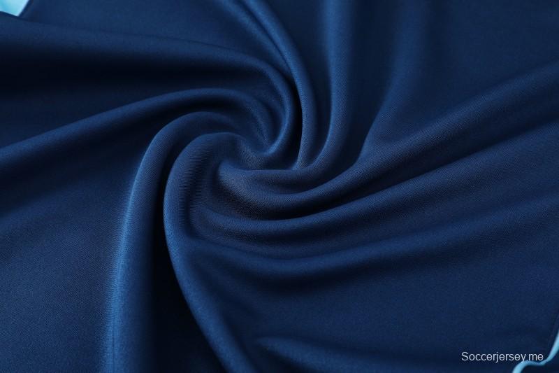 25/26 أديداس سترة رياضية بسحاب كامل أزرق كحلي + بنطلون طويل + سترة رياضية + بنطلون طويل