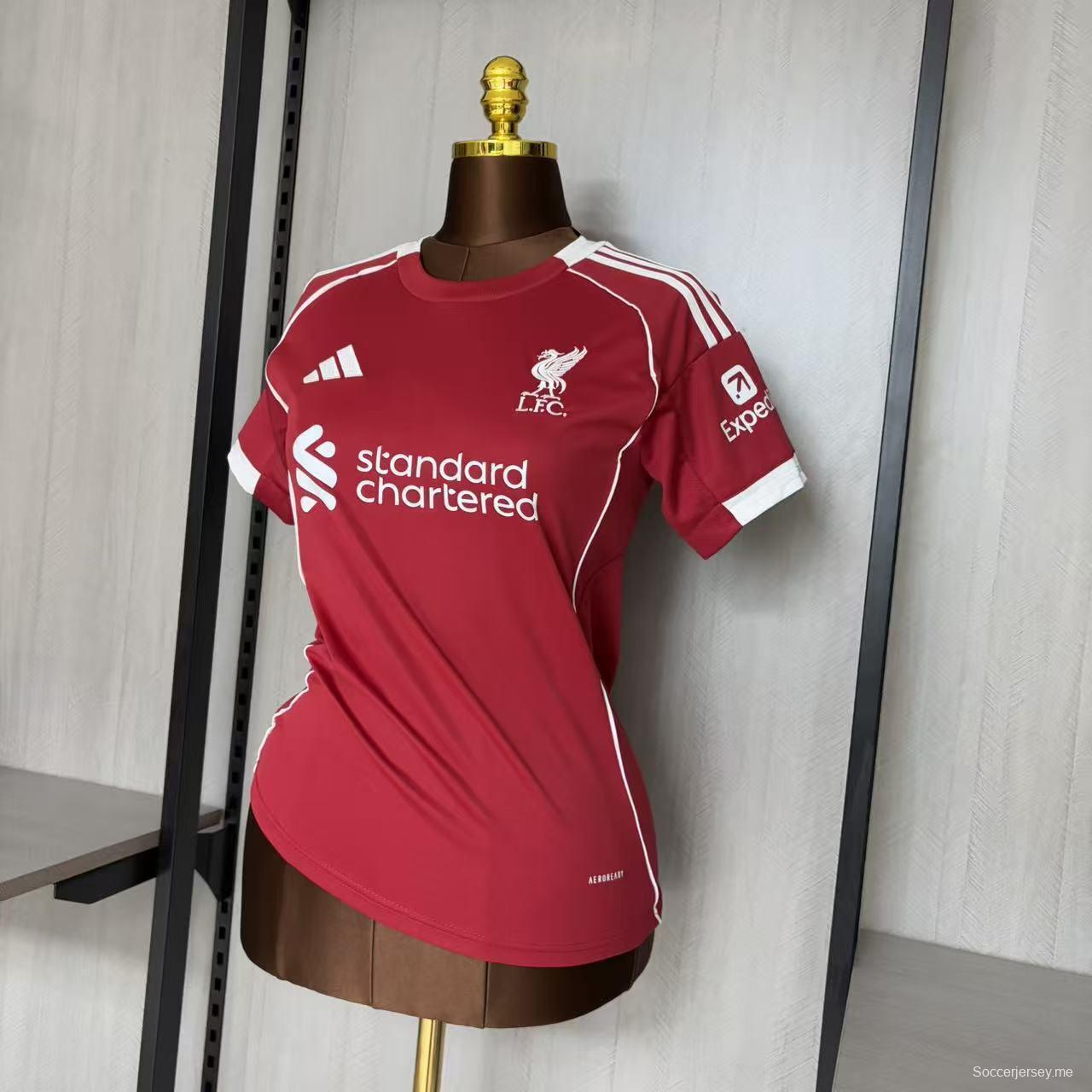 25/26 سيدات ليفربول للسيدات قميص المنزل ليفربول هوم جيرسي