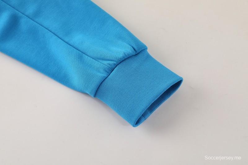 25/26 نابولي أزرق سماوي أزرق سحاب كامل سترة رياضية + بنطلون طويل