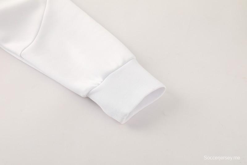 25/26 يوفنتوس جاكيت رياضي أبيض بسحاب كامل + بنطلون طويل + جاكيت يوفنتوس أبيض