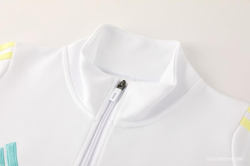 25/26 يوفنتوس جاكيت رياضي أبيض بسحاب كامل + بنطلون طويل + جاكيت يوفنتوس أبيض