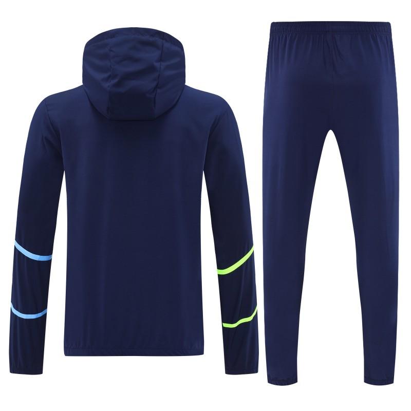 25/26 مانشستر سيتي جاكيت أزرق داكن أزرق كحلي بسحاب كامل + بنطلون طويل