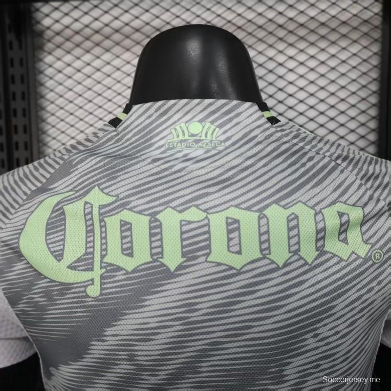 إصدار 25/26 نسخة اللاعب كلوب أمريكا الثالث قميص أخضر نيون رمادي أخضر 25/26