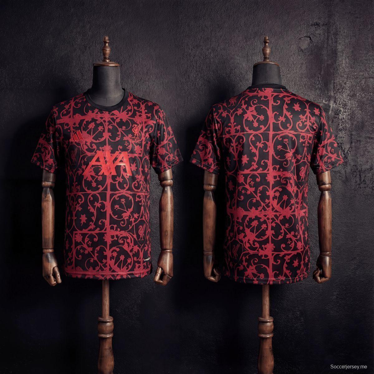 25/26 قميص تدريب ليفربول أحمر وأسود