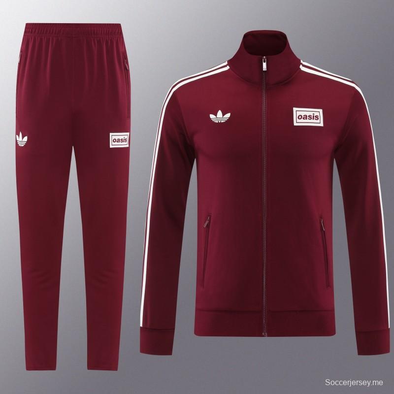 2026 Adidas x OASIS سترة بزر سحاب كامل + بنطال طويل