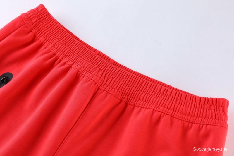 26/27 طقم رياضي من ليفربول باللون الأحمر مع سترة بغطاء رأس وسحاب كامل + بنطال طويل