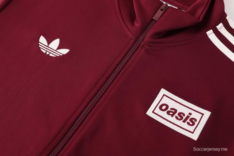 2026 Adidas x OASIS سترة بزر سحاب كامل + بنطال طويل