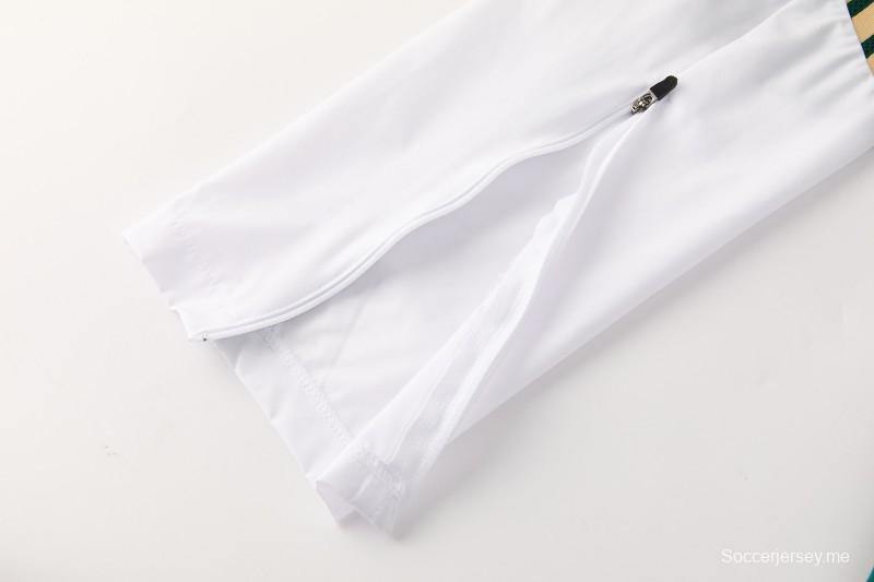 2026 إيطاليا سترة بيضاء بغطاء رأس وسحاب كامل + بنطال طويل