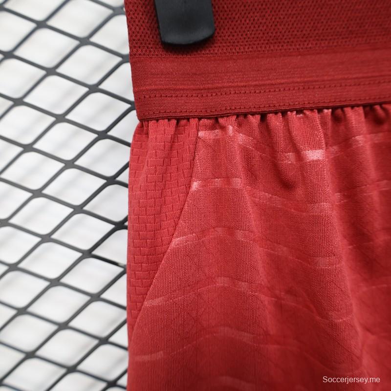 2026 نسخة اللاعبين البرتغال الأحمر مع شورت بنمط موجي