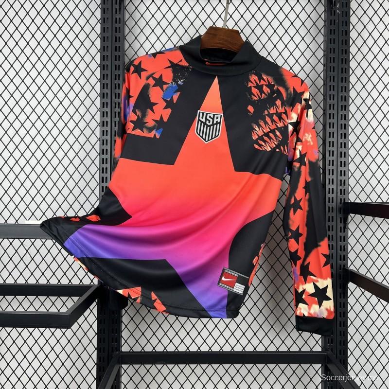 2026 الولايات المتحدة الأمريكية هوليوود حارس مرمى قميص طويل الأكمام