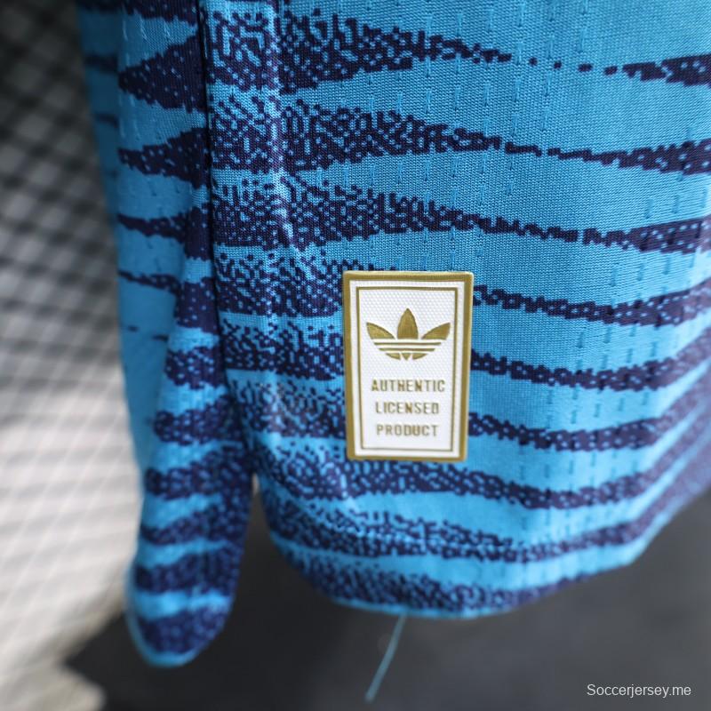 2026 نسخة اللاعبين قميص أزرق كولومبي بنمط متعرج متموج