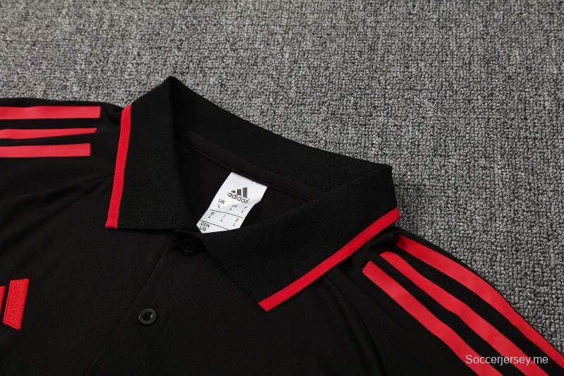 26/27 بدلة رياضية من ليفربول تتألف من قميص بولو أسود وسروال طويل