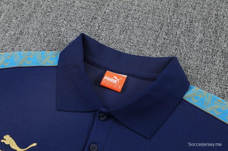 26/27  مارسيليا أزرق داكن  طقم رياضي مكون من قميص بولو للتدريب + بنطال طويل