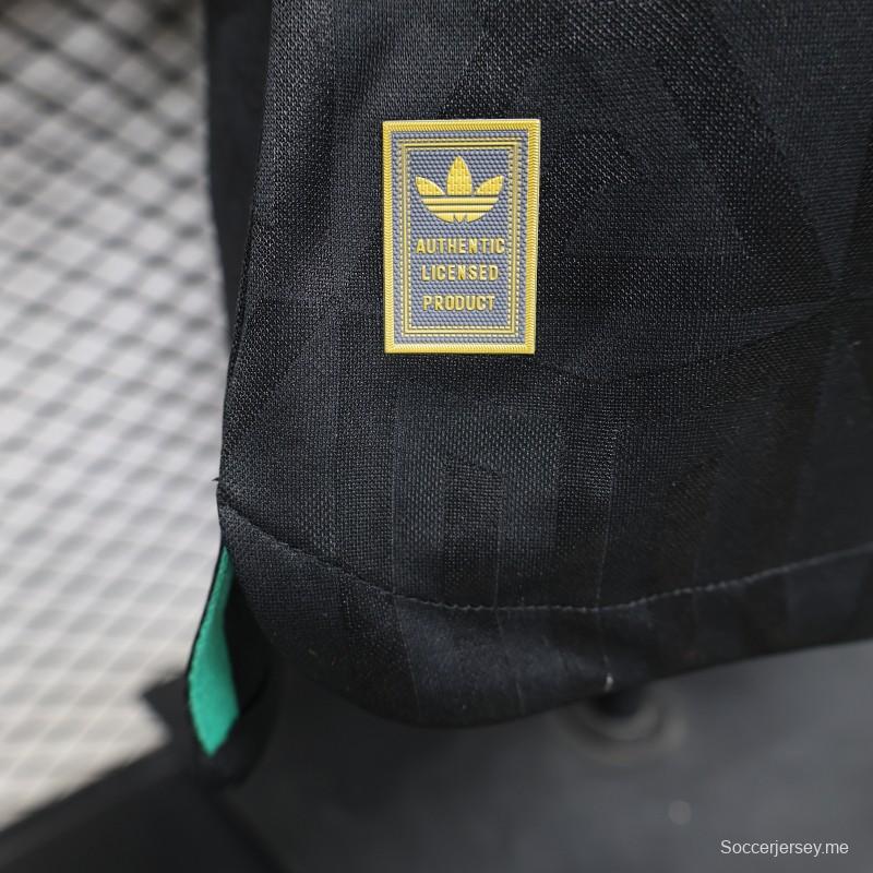 قميص خارجي من طراز Adidas Originals، إصدار خاص، نسخة اللاعب 2026، المكسيك، أسود داكن، بشعار Monogram