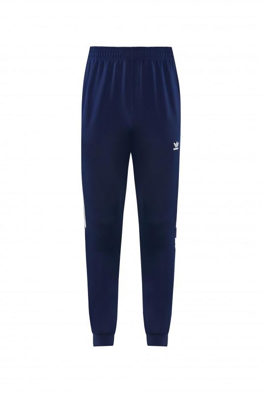 2026 سترة أديداس باللون الأزرق الداكن بسحاب كامل + بنطال طويل