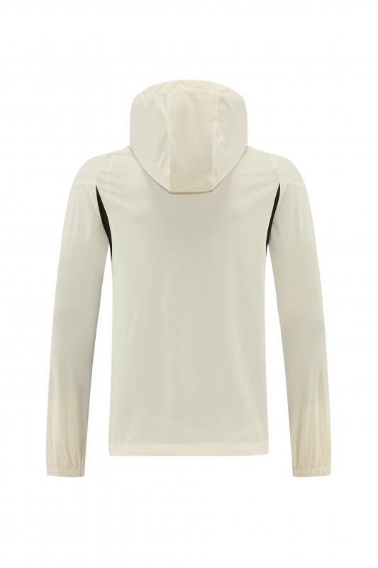 26/27 طقم رياضي من ليفربول بلون كريمي مع سترة بغطاء رأس وسحاب كامل + بنطال طويل أسود