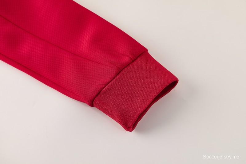 2026 سترة نايكي حمراء بسحاب كامل + بنطال طويل