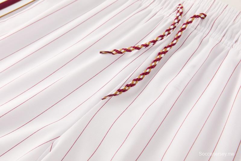 26/27 أرسنال  قميص أبيض مخطط بأكمام قصيرة + شورت كرة قدم