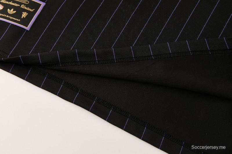 26/27  قميص مانشستر يونايتد أسود بأكمام قصيرة + شورت كرة قدم