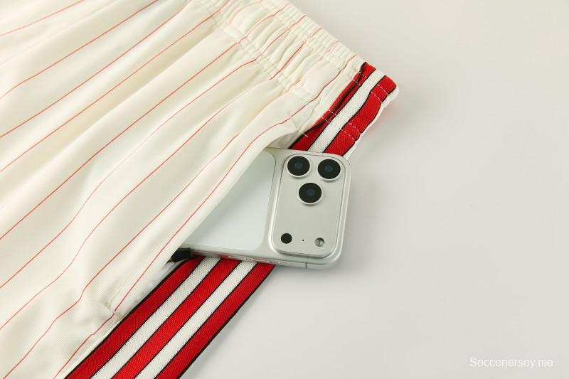 26/27 بنفيكا × أديداس أوريجينالز أوف-وايت قميص بأكمام قصيرة بنقشة خطوط رفيعة + شورت كرة قدم